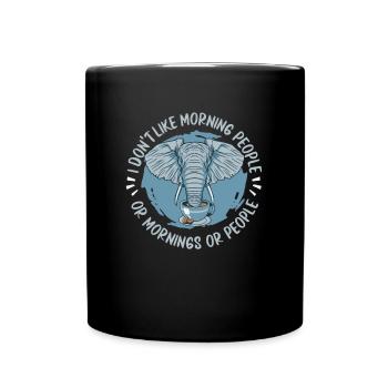 Éléphant - Mug uni - noir - Devant