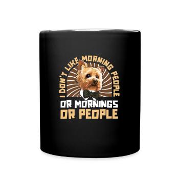 Yorkshire Terrier Hund - Tasse einfarbig - Schwarz - Vorne