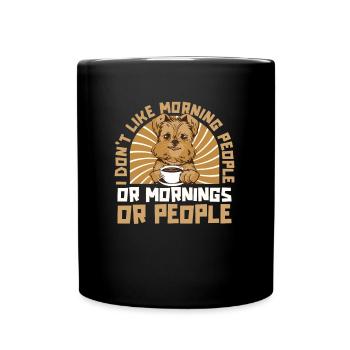 Brussels Griffon Hund - Tasse einfarbig - Schwarz - Vorne