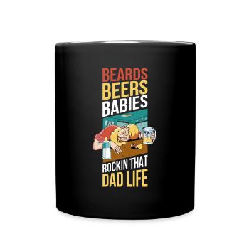 Barbes Bières Bébés Papa Vie Barbe Cadeau - Mug uni - noir - Devant