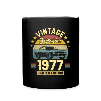 Vintage September 1977 45 years anniversary - Full Colour Mug - black - Front