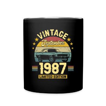 Vintage September 1987 35 years Anniversary - Full Colour Mug - black - Front