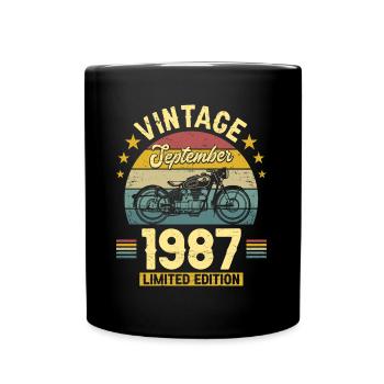 Vintage September 1987 35 years Anniversary - Full Colour Mug - black - Front