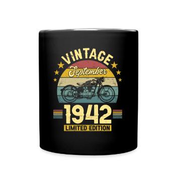 Vintage September 1942 80 years Anniversary - Full Colour Mug - black - Front