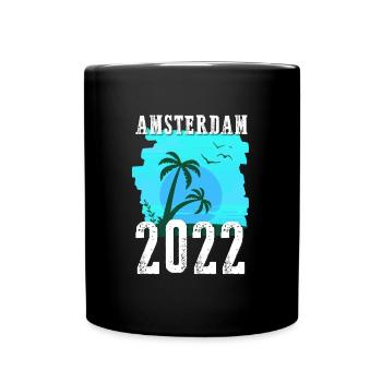 Amsterdam 2022 Palm Trees - Full Colour Mug - black - Front