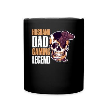 Husband Dad Gaming Legend Gambler Gift - Full Colour Mug - black - Front
