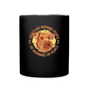 Airedale Terrier Hund - Tasse einfarbig - Schwarz - Vorne