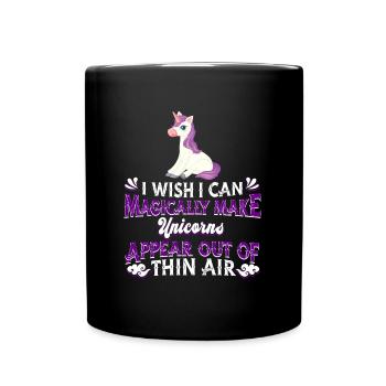 Einhorn Unicorn - Tasse einfarbig - Schwarz - Vorne