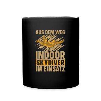 Indoor-Skydiving - Tasse einfarbig - Schwarz - Vorne