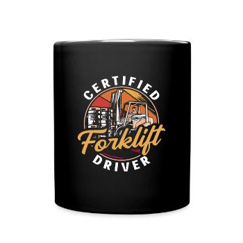 Staplerfahrer Lager Gabelstapler Stapler Geschenk - Tasse einfarbig - Schwarz - Vorne