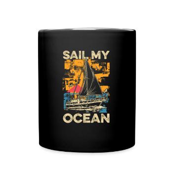 Voiliers Marins - Mug uni - noir - Devant