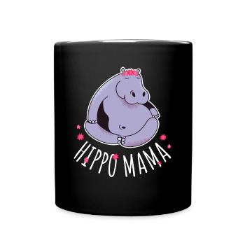 Hippo Mama Hippo Cadeau - Mug uni - noir - Devant