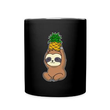 Pineapple Sloth Pineapple Gift - Full Colour Mug - black - Front