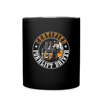 Staplerfahrer Stapler Coole Gabelstapler Geschenk - Tasse einfarbig - Schwarz - Vorne