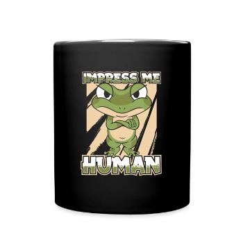 Frosch Frösche Amphibie - Tasse einfarbig - Schwarz - Vorne