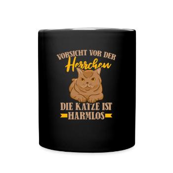 Katze Mietzekatze Hauskatze - Tasse einfarbig - Schwarz - Vorne