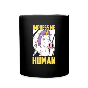 Einhorn Unicorn - Tasse einfarbig - Schwarz - Vorne