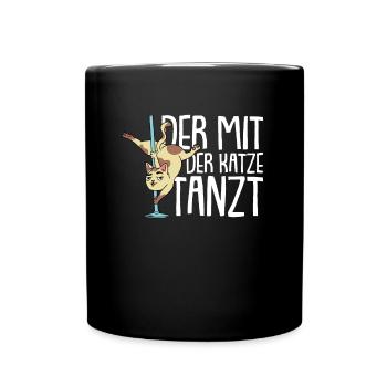 Katze Mietzekatze Hauskatze - Tasse einfarbig - Schwarz - Vorne