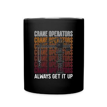 Travailleur de la construction Grue Grutier Conducteur De Grue Cadeau - Mug uni - noir - Devant