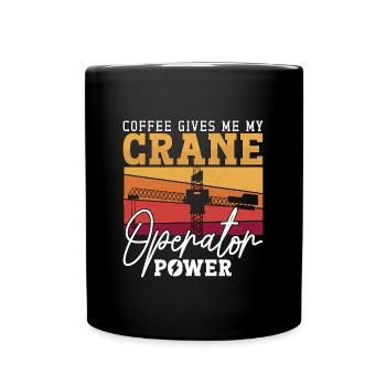 Grue Opérateur Construction Grutier Travailleur de la Construction Cadeau - Mug uni - noir - Devant