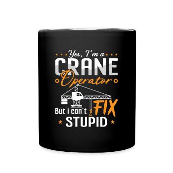 Grutier Ouvrier de la construction Profession Grutier Cadeau - Mug uni - noir - Devant