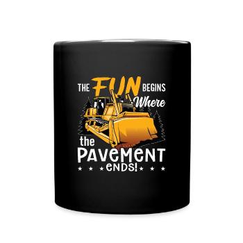 Excavator Bulldozer Bulldozer Bulldozer Construction Worker Gift - Full Colour Mug - black - Front