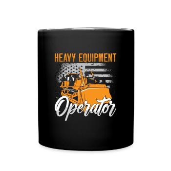 Bagger Planierraupe Bulldozer Bauarbeiter Geschenk - Tasse einfarbig - Schwarz - Vorne