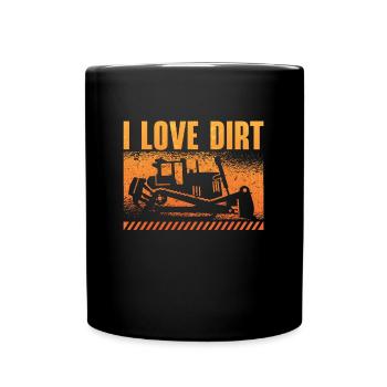 Excavator Bulldozer Construction Worker Bulldozer Gift - Full Colour Mug - black - Front