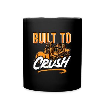 Planierraupe Bagger Bulldozer Bauarbeiter Geschenk - Tasse einfarbig - Schwarz - Vorne
