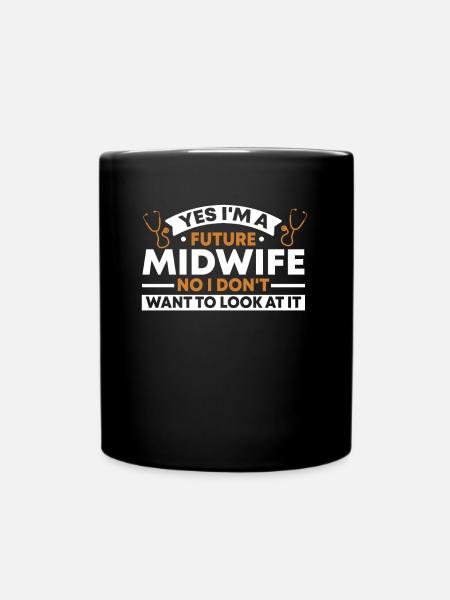 Hebamme Geburtshelfer - Tasse einfarbig - Schwarz