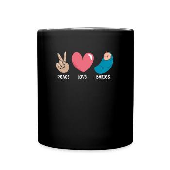Hebamme Geburtshelfer - Tasse einfarbig - Schwarz - Vorne