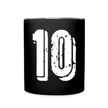 Maillot à 10 chiffres - Mug uni - noir - Devant