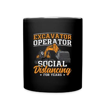 Excavatrices Travailleurs de la construction Excavatrice Chauffeur Excavatrice Cadeau - Mug uni - noir - Devant