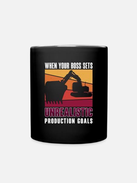 Baggerfahrer Bagger Baggern Bauarbeiter Geschenk - Tasse einfarbig - Schwarz