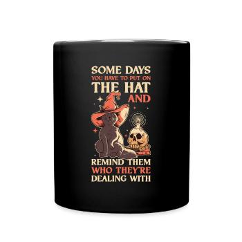 Mettez le chapeau Cadeau Wicca - Mug uni - noir - Devant