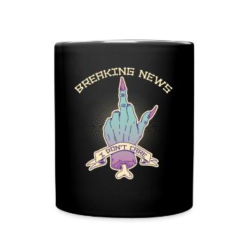 Breaking News I Don't Care Gothic Gift - Full Colour Mug - black - Front