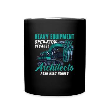 Excavatrices Excavatrice Conducteur Ouvrier De la construction Cadeau - Mug uni - noir - Devant