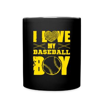 I love baseball boys - Full Colour Mug - black - Front