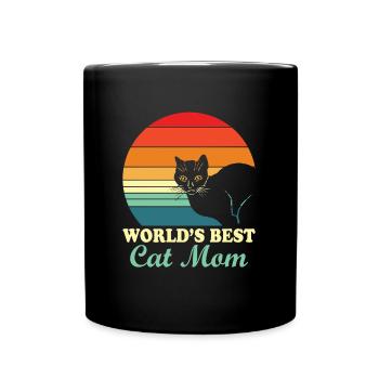Meilleur chat maman chat maman style rétro du monde - Mug uni - noir - Devant