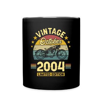 Vintage October 2004 18 Years Anniversary - Full Colour Mug - black - Front
