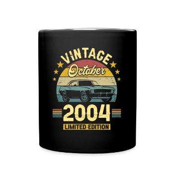 Vintage October 2004 18 Years Anniversary - Full Colour Mug - black - Front