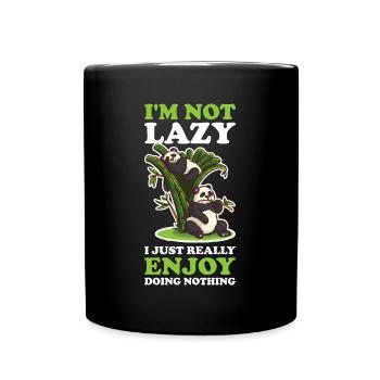In Need Lazy Panda Bear Gift - Full Colour Mug - black - Front
