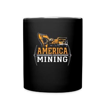 Mining Trucker America Mining Mine Coal Mine Truck - Full Colour Mug - black - Front