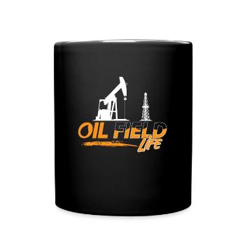 Oilfield Workers Oilfield Life Oil Rig Rougneck - Full Colour Mug - black - Front