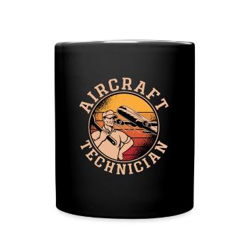Fluggerätmechaniker Fluggerättechniker Luftfahrt - Tasse einfarbig - Schwarz - Vorne