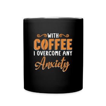 Psychische Kaffee Gesundheit Mental Kaffetrinker - Tasse einfarbig - Schwarz - Vorne