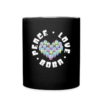 Peace Love Boba Boba Gift - Full Colour Mug - black - Front
