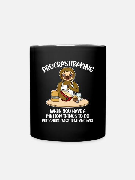 Procrastibaking Prokrastination Geschenk - Tasse einfarbig - Schwarz