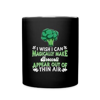 Broccoli Vegetables Vegan Vegetarian - Full Colour Mug - black - Front