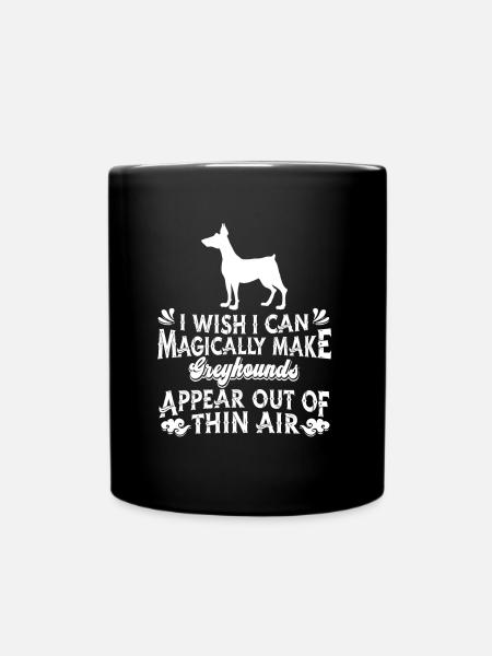 Greyhound Dog - Full Colour Mug - black